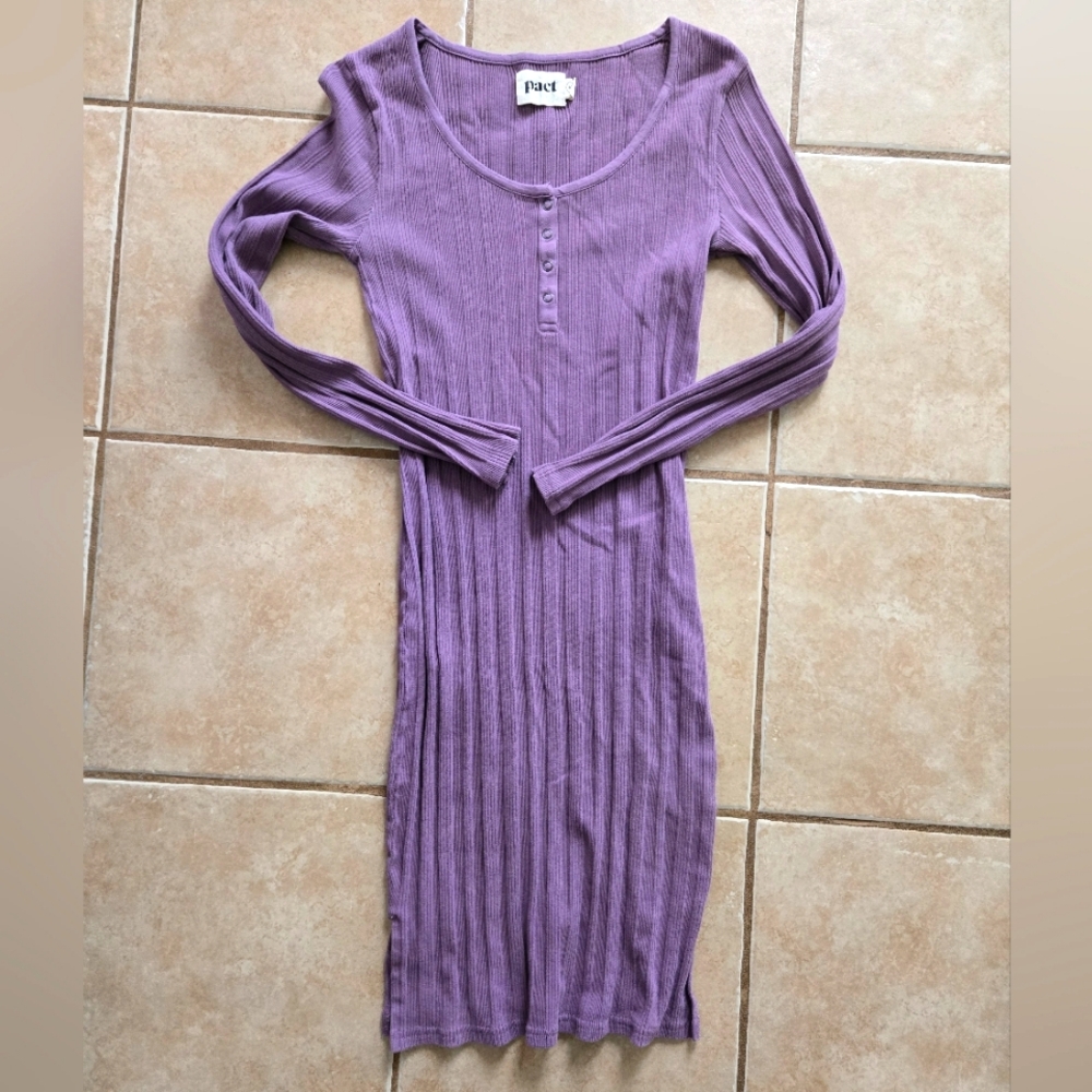 Pact Purple Henley Dress